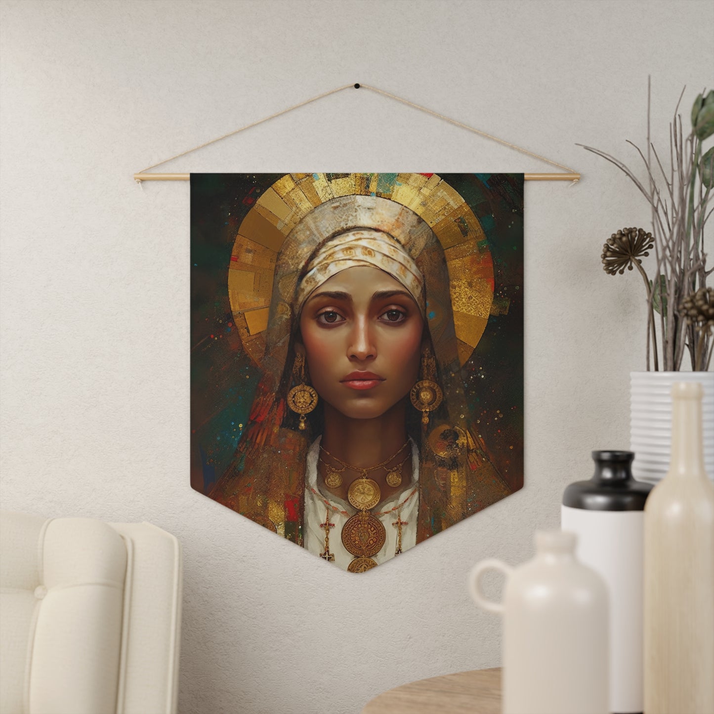 Saint Julia of Carthage Wall Banner / Wall Hanging - Prayer room art - Catholic Home Art - Large Saint Art - 18" x 21"