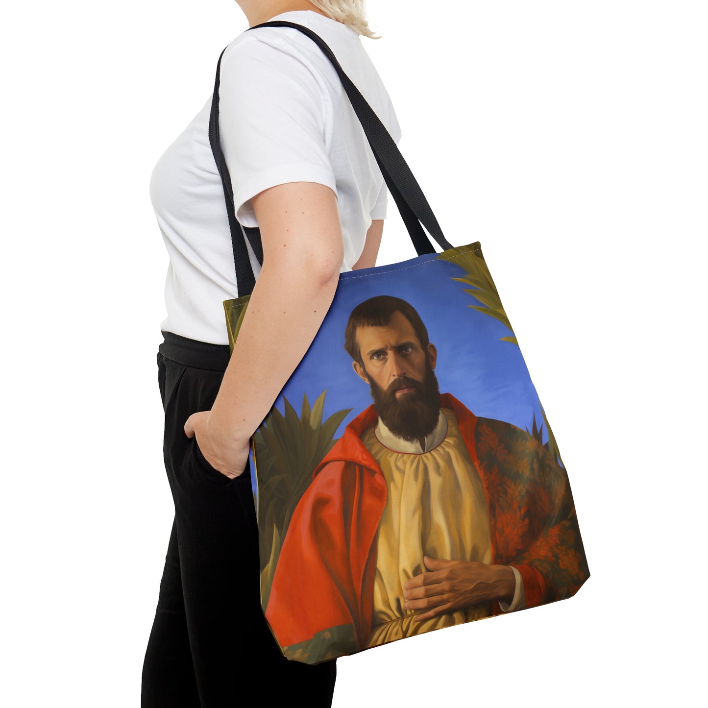 Saint Thomas the Apostle Tote Bag - Large Medium Small Faith Art Bag - Re usable Tote Purse - Double Sided - Catholic Art Bag