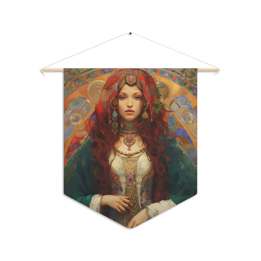 Saint Margaret of Antioch Wall Banner / Wall Hanging - Prayer room art - Catholic Home Art - Large Saint Art - 18" x 21"