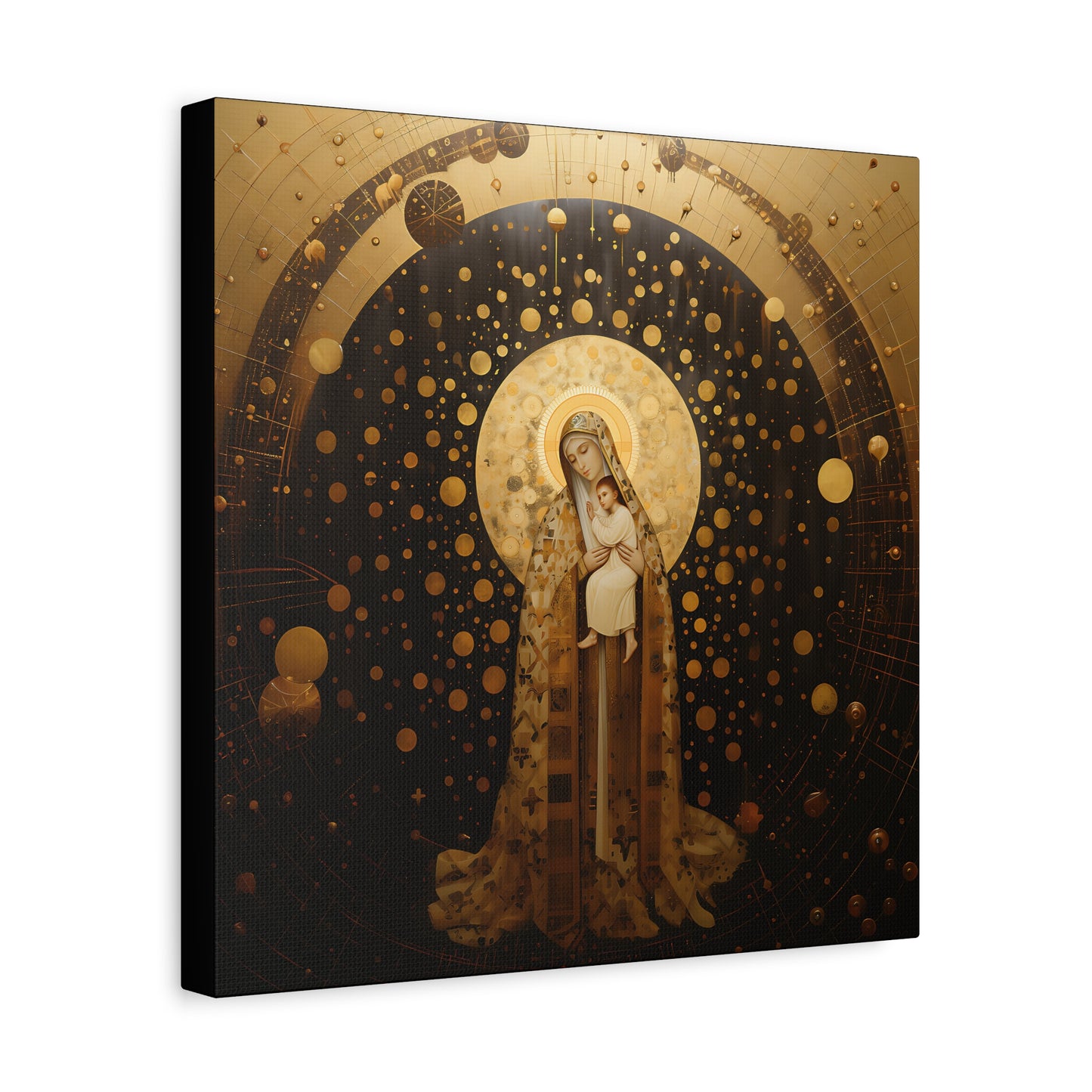 The Golden Mary - Mary the Blessed Virgin - Gallery Wrapped Canvas - Sanctified Souls Print - Religious Art for your Home - Pop Art