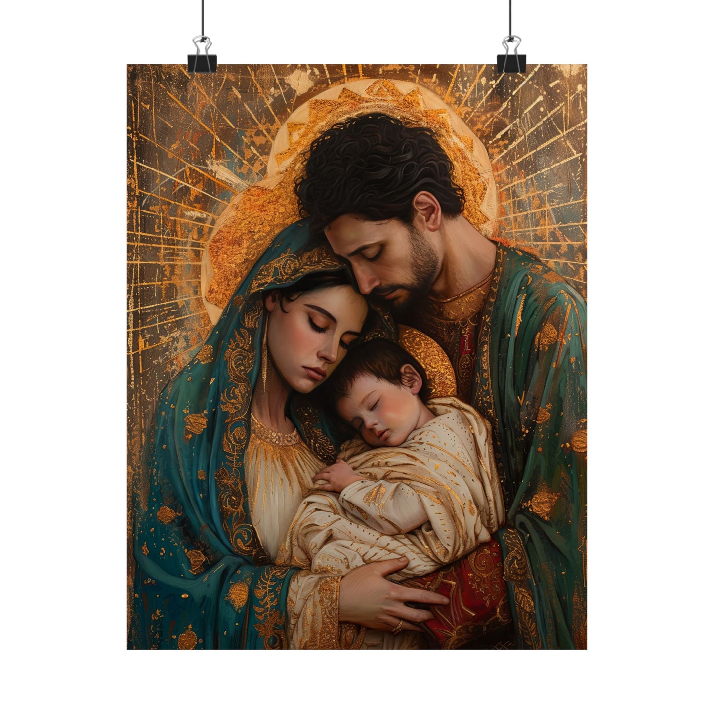 Divine Harmony - The Holy Family - Sanctified Souls Print - Multiple Sizes - Premium Matte Vertical Posters - Jesus, Mary, Joseph