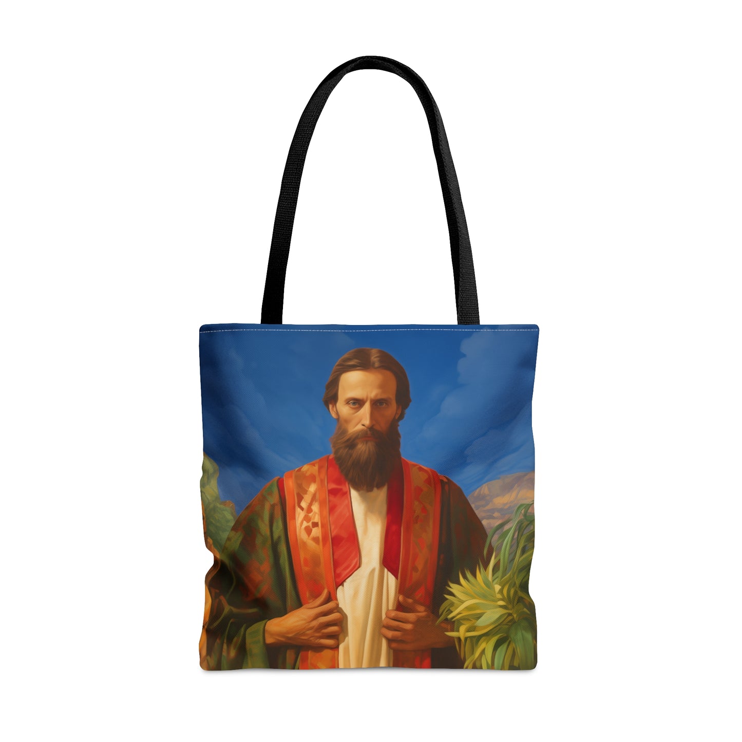 Saint John the Baptist Tote Bag - Large Medium Small Faith Art Bag - Re usable Tote Purse - Double Sided - Catholic Art Bag