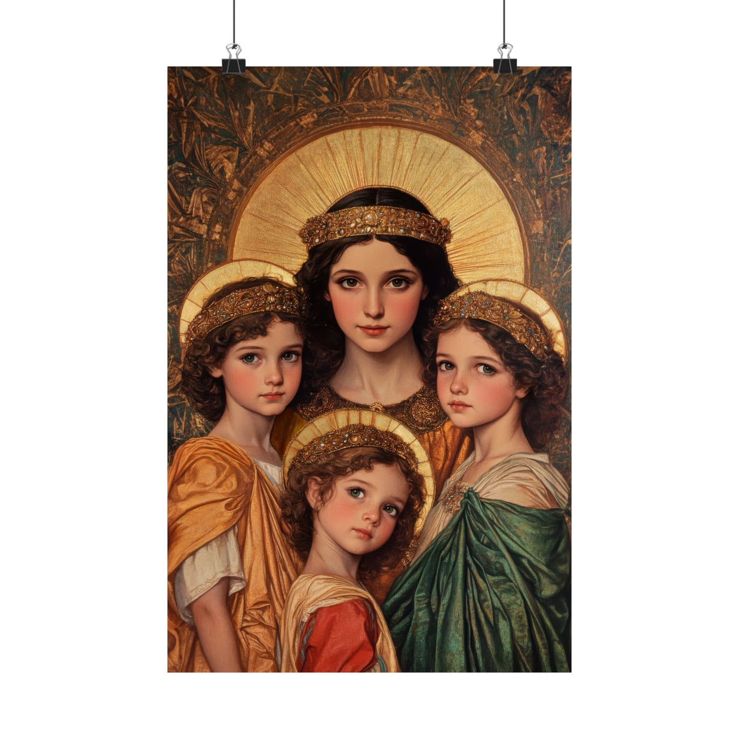 Saints Sophia, Faith, Hope and Charity - Sanctified Souls Print - Multiple Sizes - Premium Posters - Catholic Art - Christian