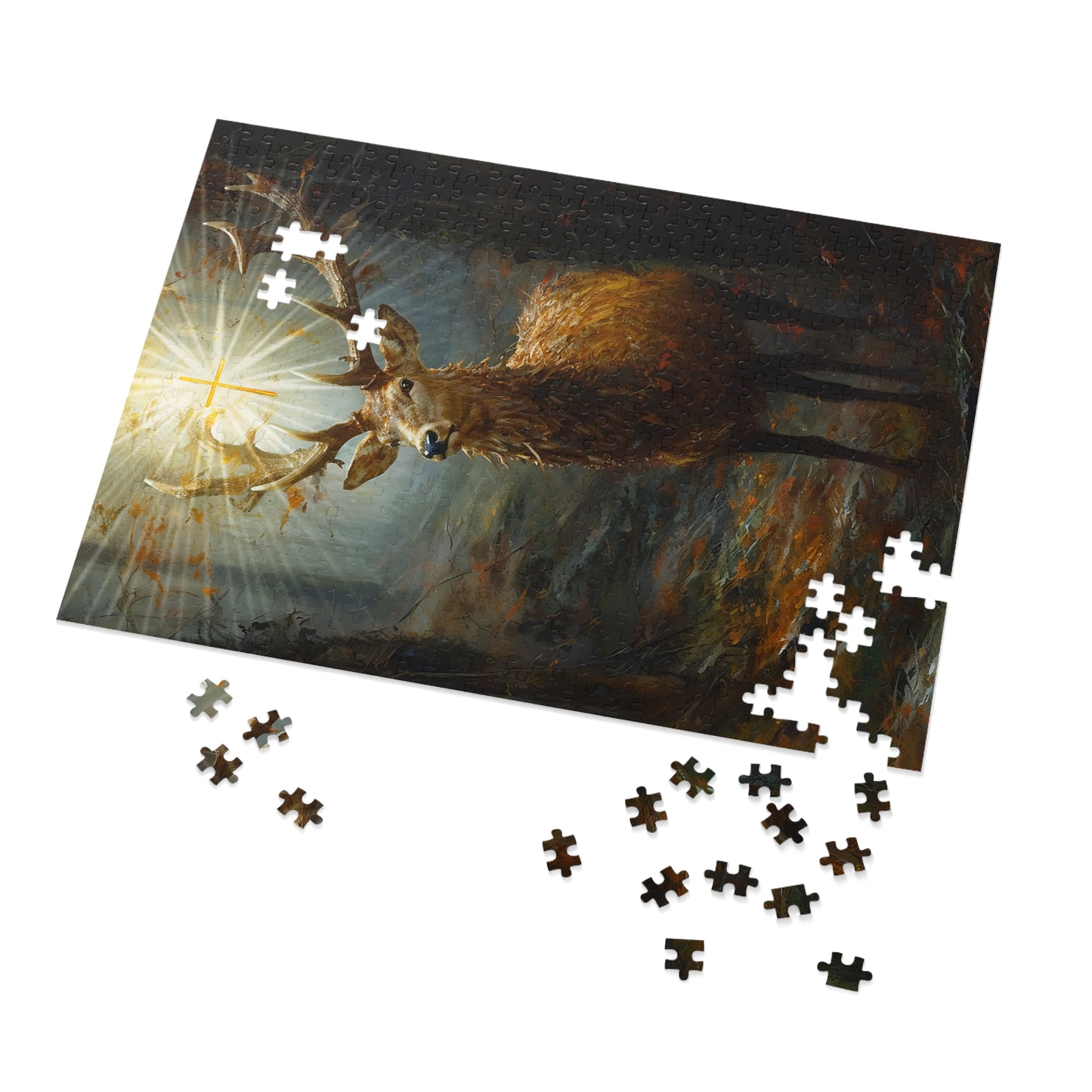The Stag of Saint Hubert / Saint Hubertus Stag - Puzzle and Keepsake Tin - Jigsaw Puzzle (30, 110, 252, 500,1000-Piece) - Religious Puzzle