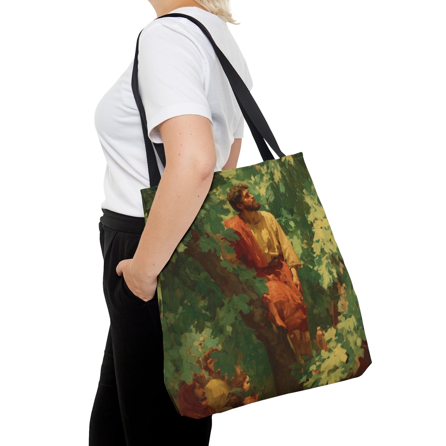 Zacchaeus - Tote Bag - Large Medium Small Faith Art Bag - Catholic Faith Purse