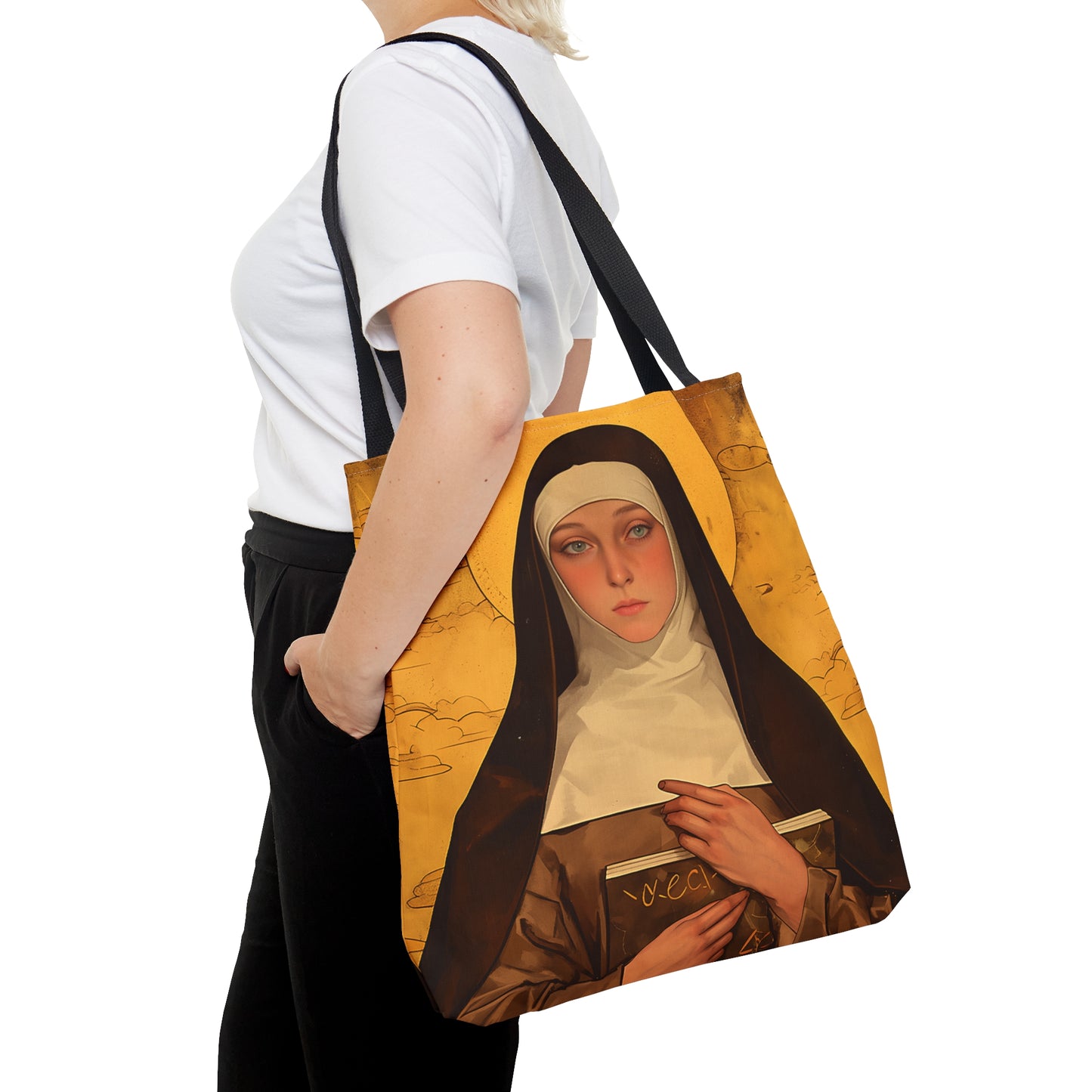 Saint Catherine of Bologna Tote Bag - Large Medium Small Faith Art Bag - Catholic Faith Purse - Religious Carry All Reusable Tote Bag