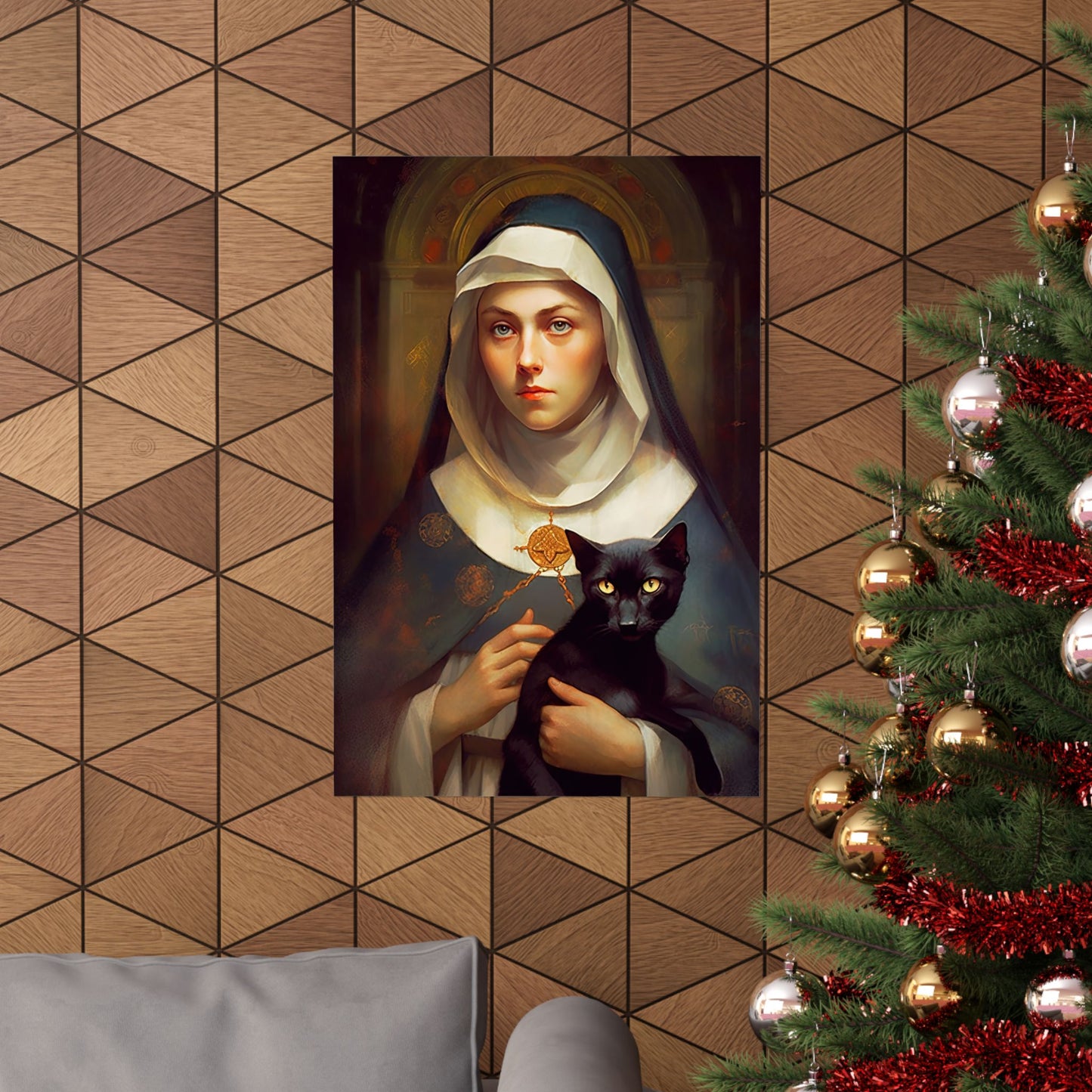 Saint Gertrude - Sanctified Souls Print - Multiple Sizes - Premium Matte Vertical Posters