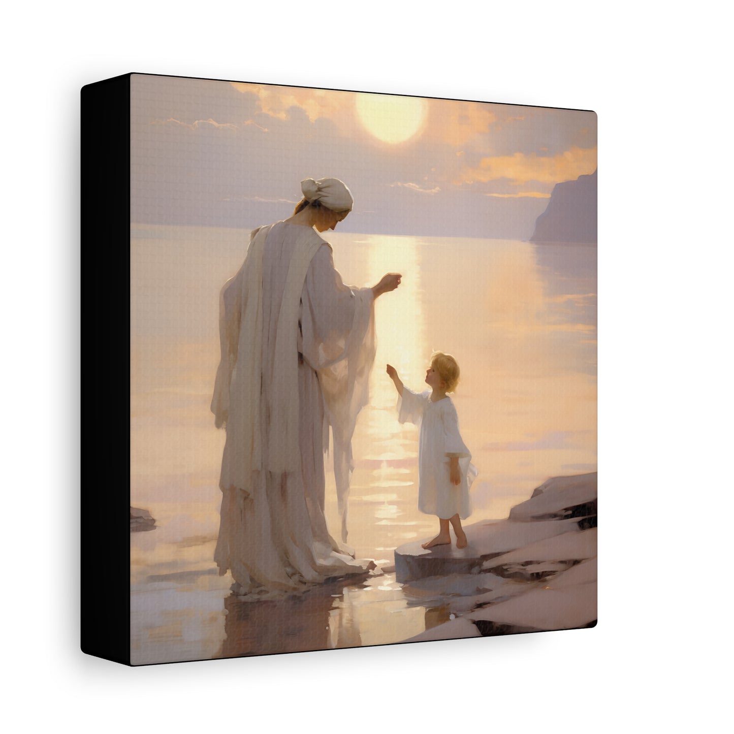 Divine Maternal Grace Museum Wrapped Canvas - Sanctified Souls Print - Mother & Child Nursery Art - New Mother - Religious Art for Mothers
