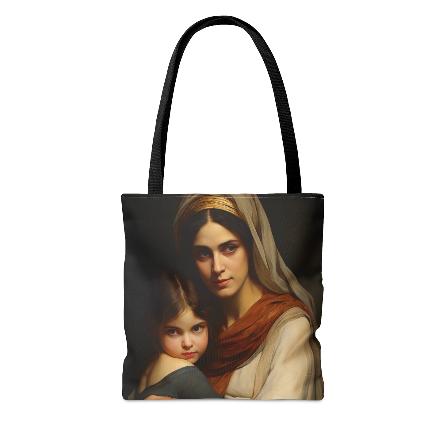 Saint Anne and Young Mother Mary Tote Bag - Large Medium Small Faith Art Bag - Re usable Tote Purse - Double Sided - Catholic Art Bag