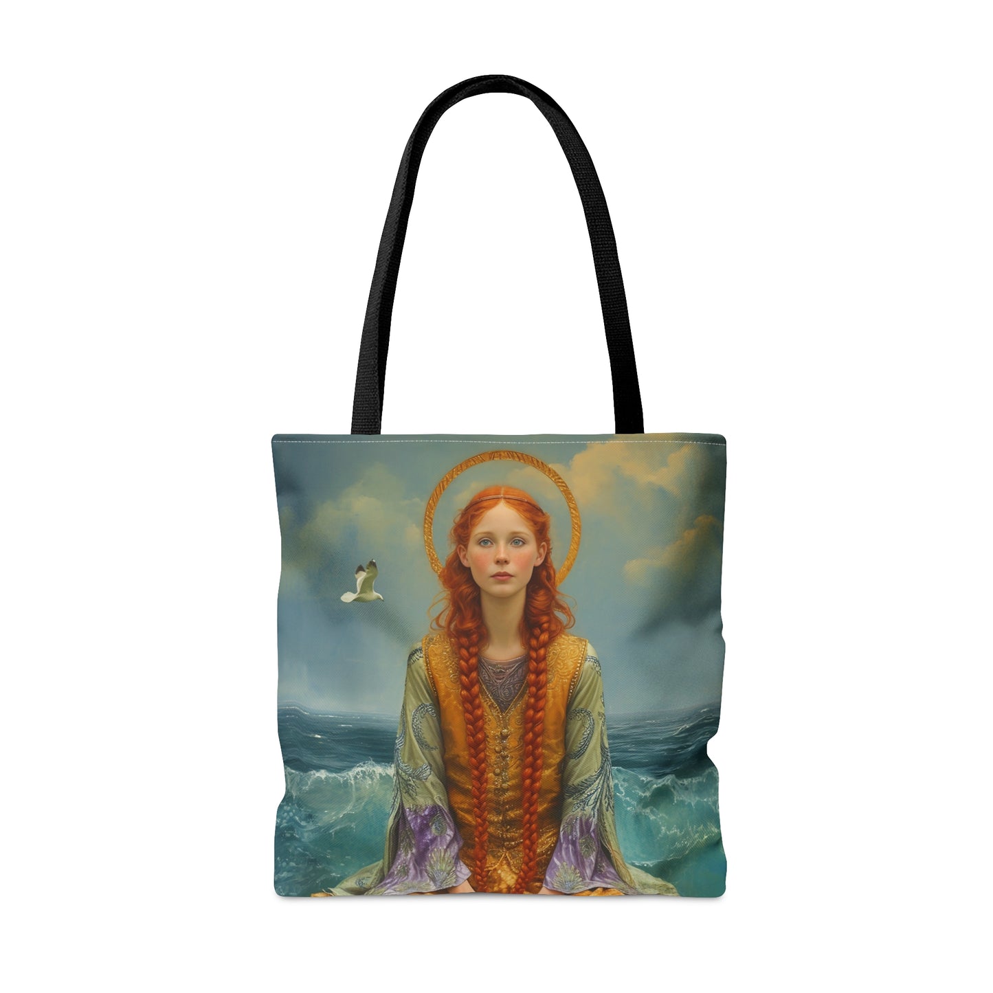 Saint Ia of Cornwall Tote Bag - Large Medium Small Faith Art Bag - Carry all reusable Art purse - Double Sided - Religious Saint Art