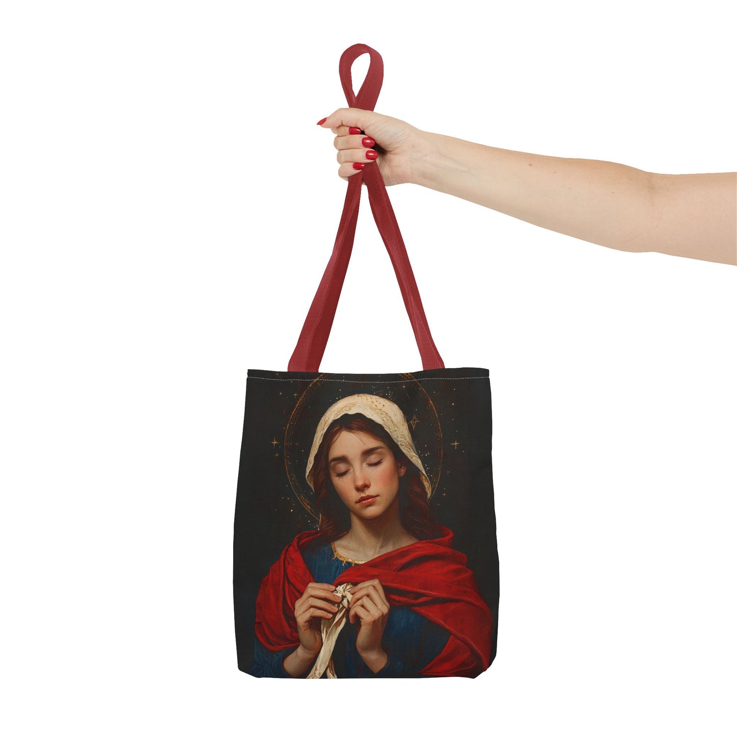 Mary Undoer of Knots - Mother Mary  - Untier of Knots - Marian Art - Tote Bag - Large Medium Small Faith Art Bag - Tote Purse