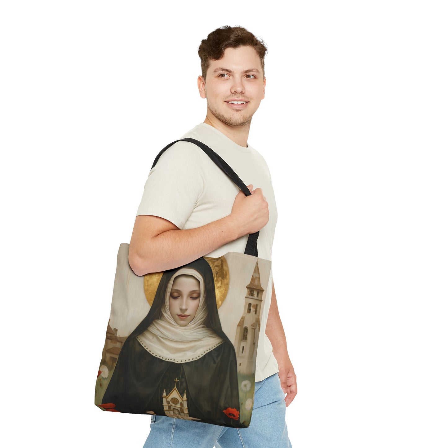 Saint Erentrude Tote Bag - Large Medium Small Faith Art Bag - Catholic Faith Purse - Religious Carry All Reusable Tote Bag