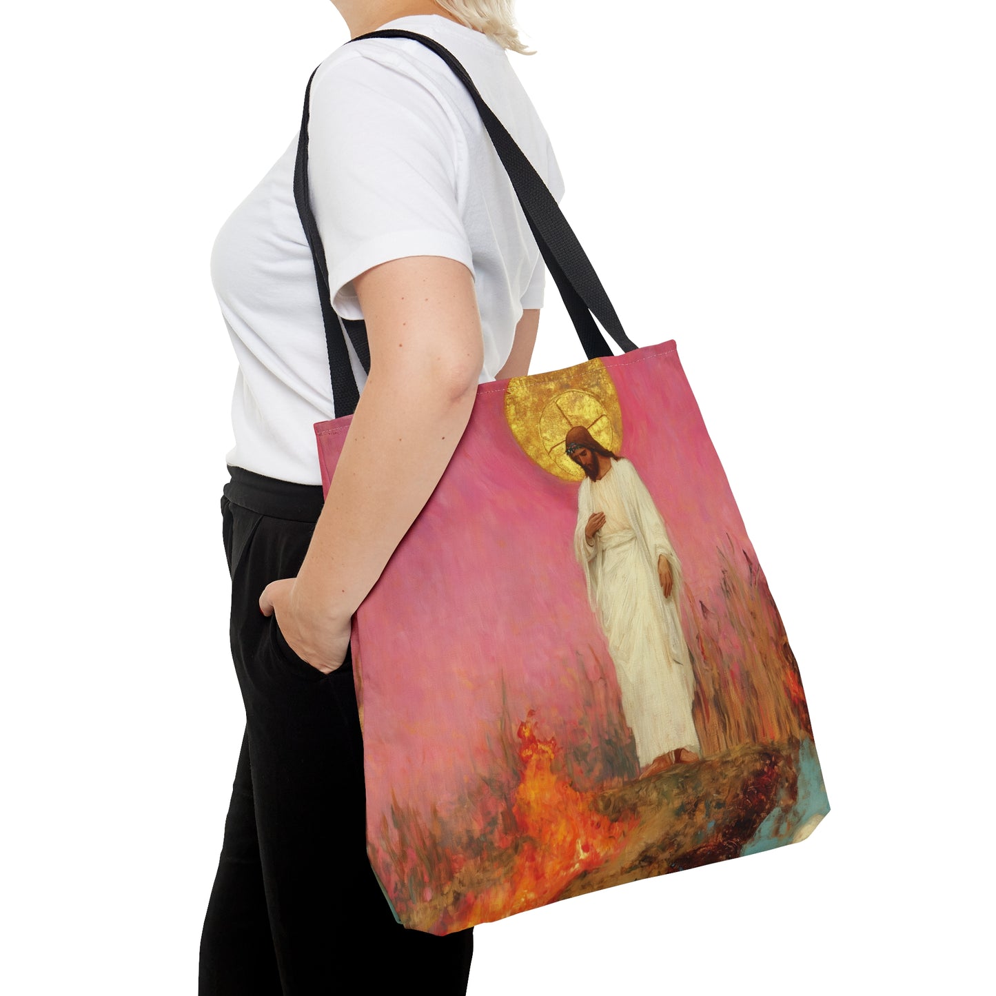 The Stone Cracked Beneath His FeetTote Bag - Large Medium Small Faith Art Bag - Catholic Faith Purse - Double Sided