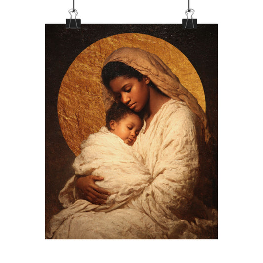 Our Lady of the Manger - Mother Mary and the Christ Child - Sanctified Souls Print - Multiple Sizes - Premium Matte Vertical Posters