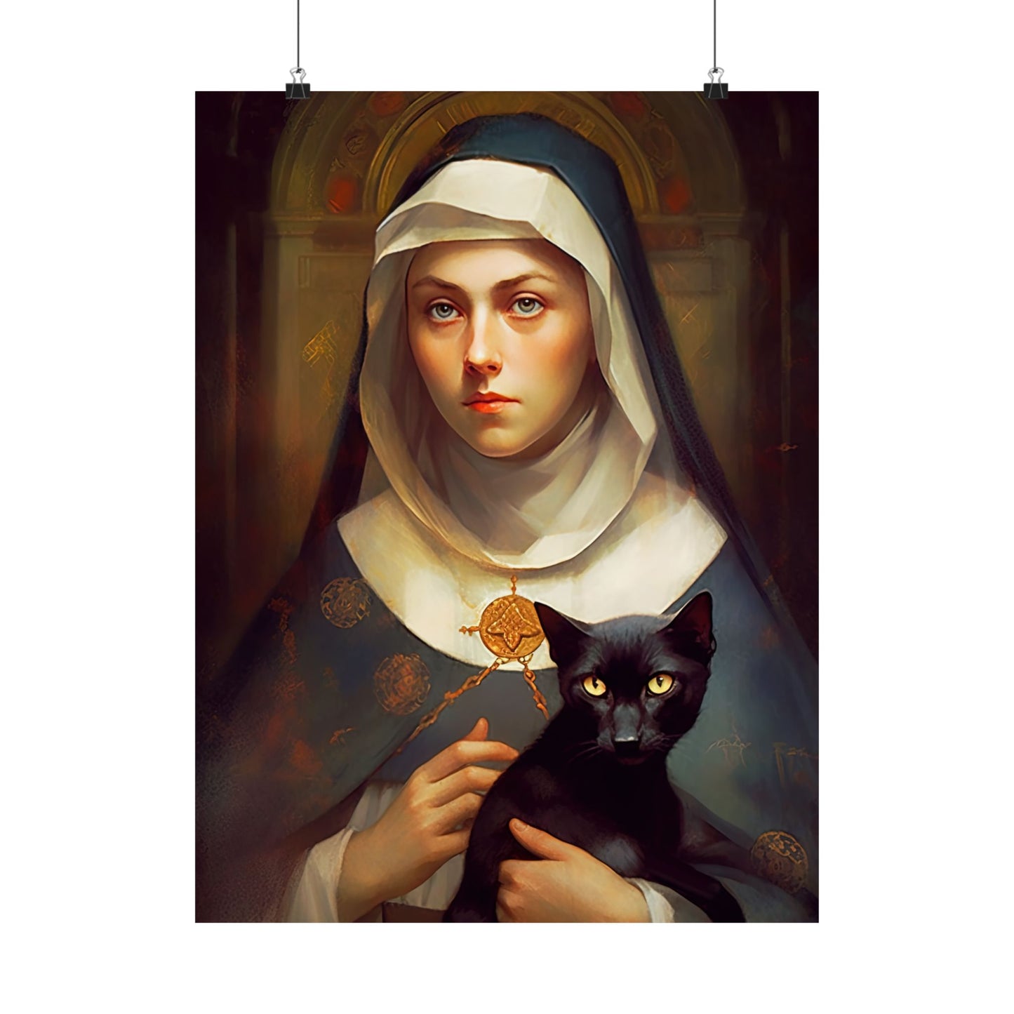 Saint Gertrude - Sanctified Souls Print - Multiple Sizes - Premium Matte Vertical Posters