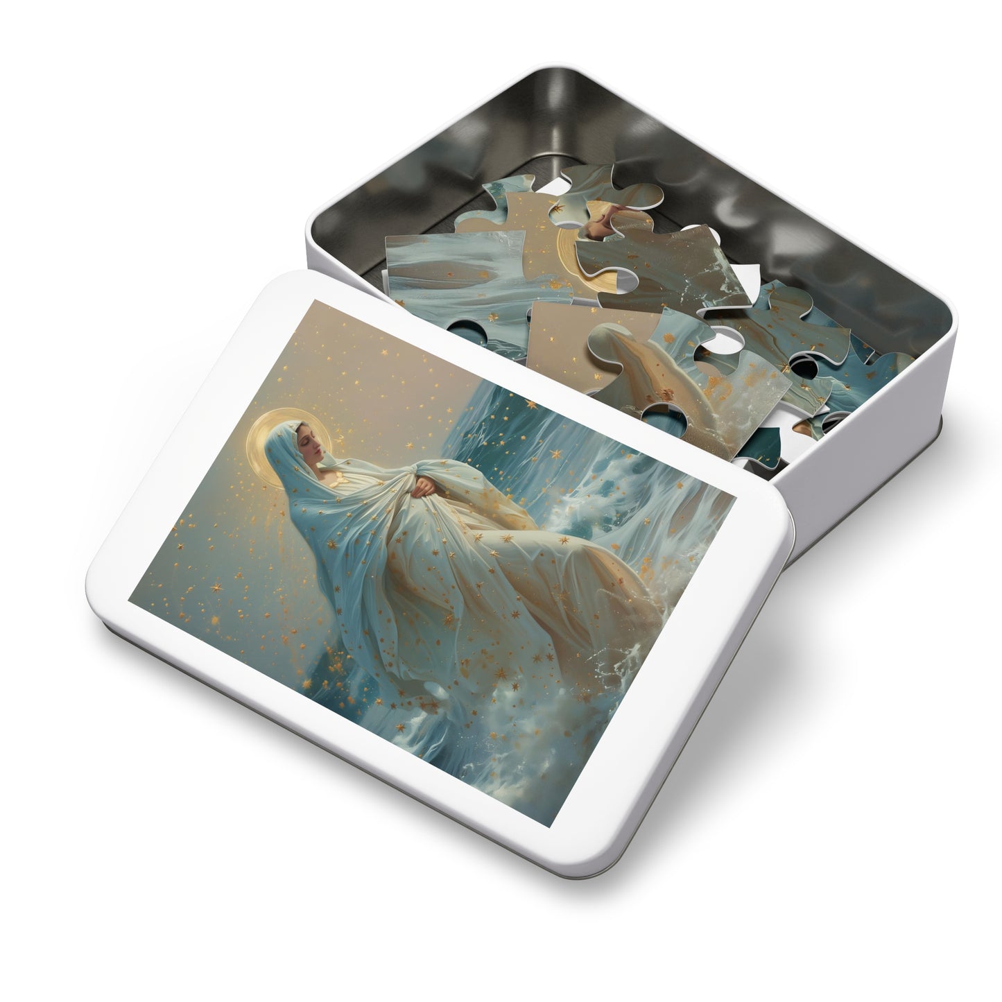 Guiding Light - Our Lady, Star of the Sea - Puzzle & Keepsake Tin - Religious Puzzle (30, 110, 252, 500,1000-Piece) - Mary Art Puzzle