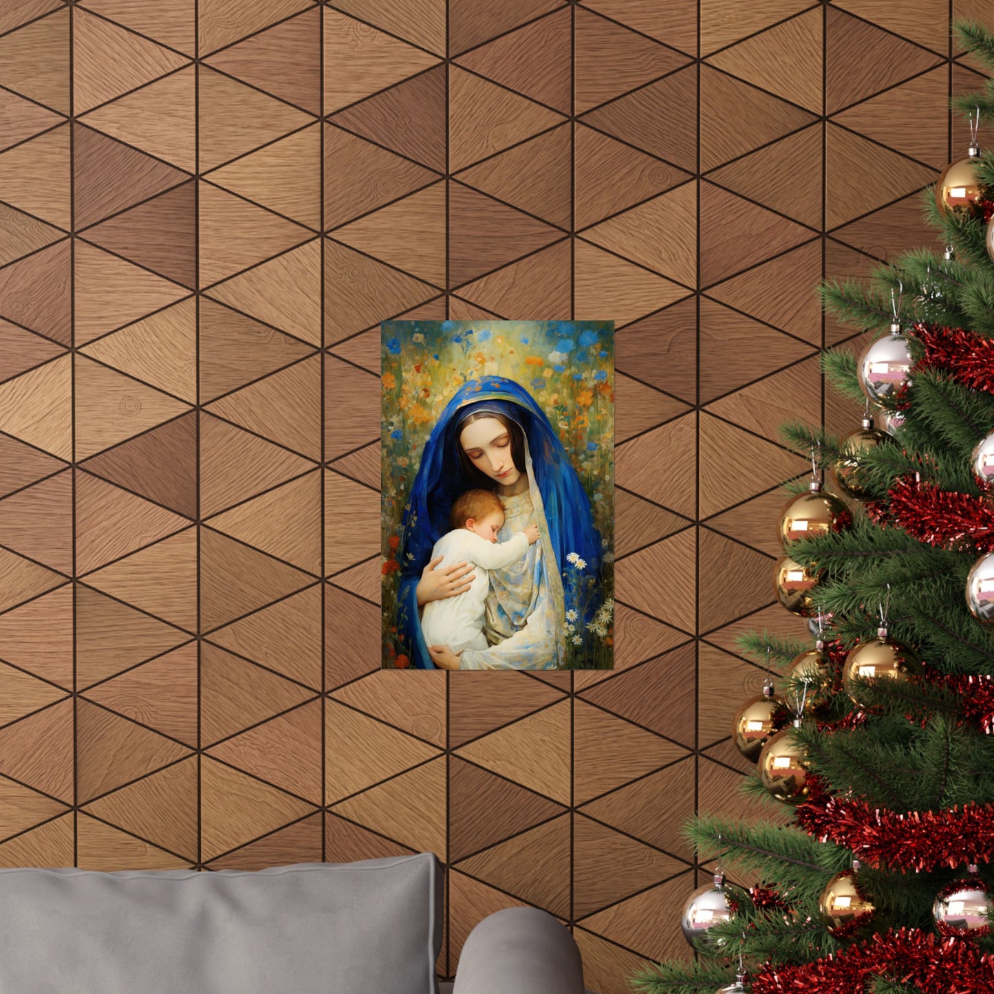 The Eternal Mother Mary and the Infant Jesus - Sanctified Souls Print - Multiple Sizes - Premium Matte Vertical Posters