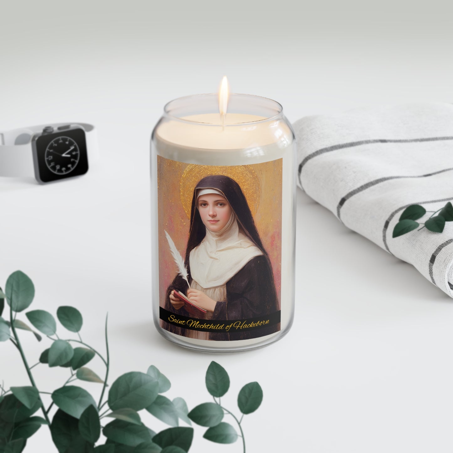 Saint Mechtildis / Mechtide of Hefta / Mechthild of Hackeborn - Scented Prayer Candle, 13.75oz - Tall Size - Religious Prayer Candle
