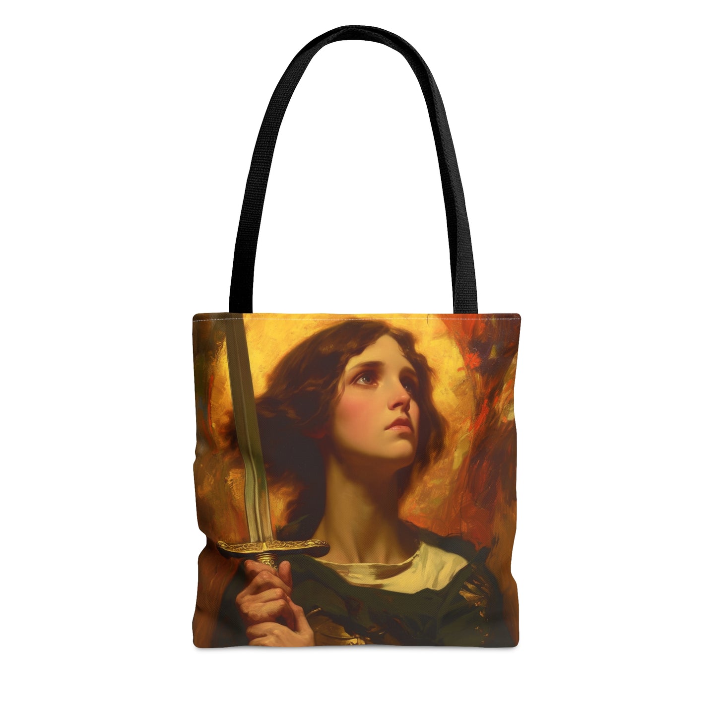 Saint Joan of Arc Tote Bag - Three sizes - Large Medium Small Faith Art Bag - Catholic purse - Double Sided - Patron Saint Art