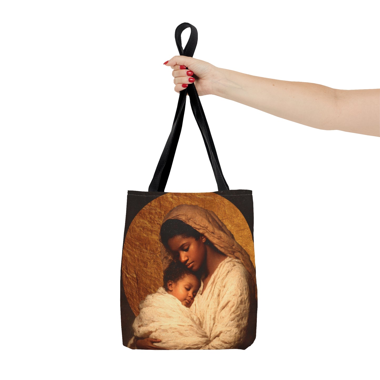 Our Lady of the Manger - Mother Mary and the Christ Child - Tote Bag - Large Medium Small Faith Art Bag - Catholic Faith Purse
