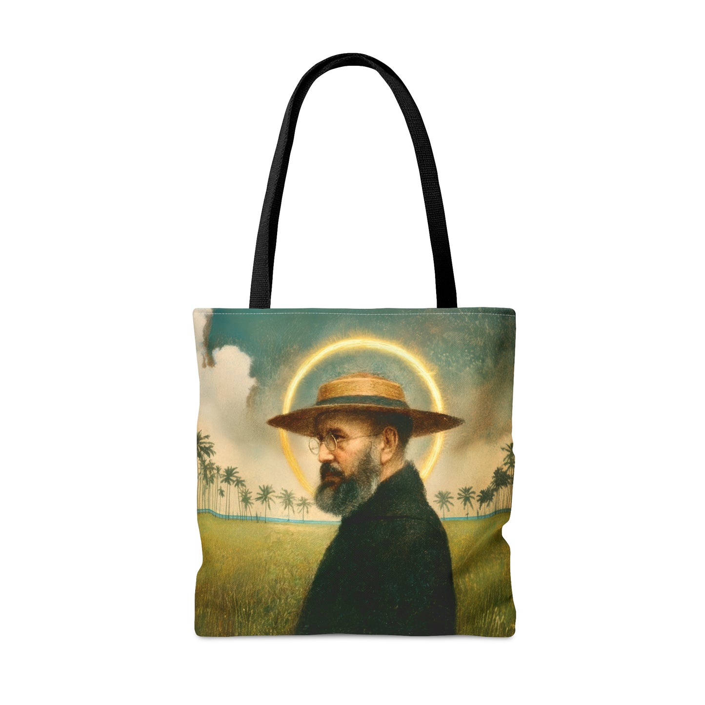 Saint Damien of Molokai Tote Bag - Large Medium Small Faith Art Bag - Catholic Faith Purse - Double Sided