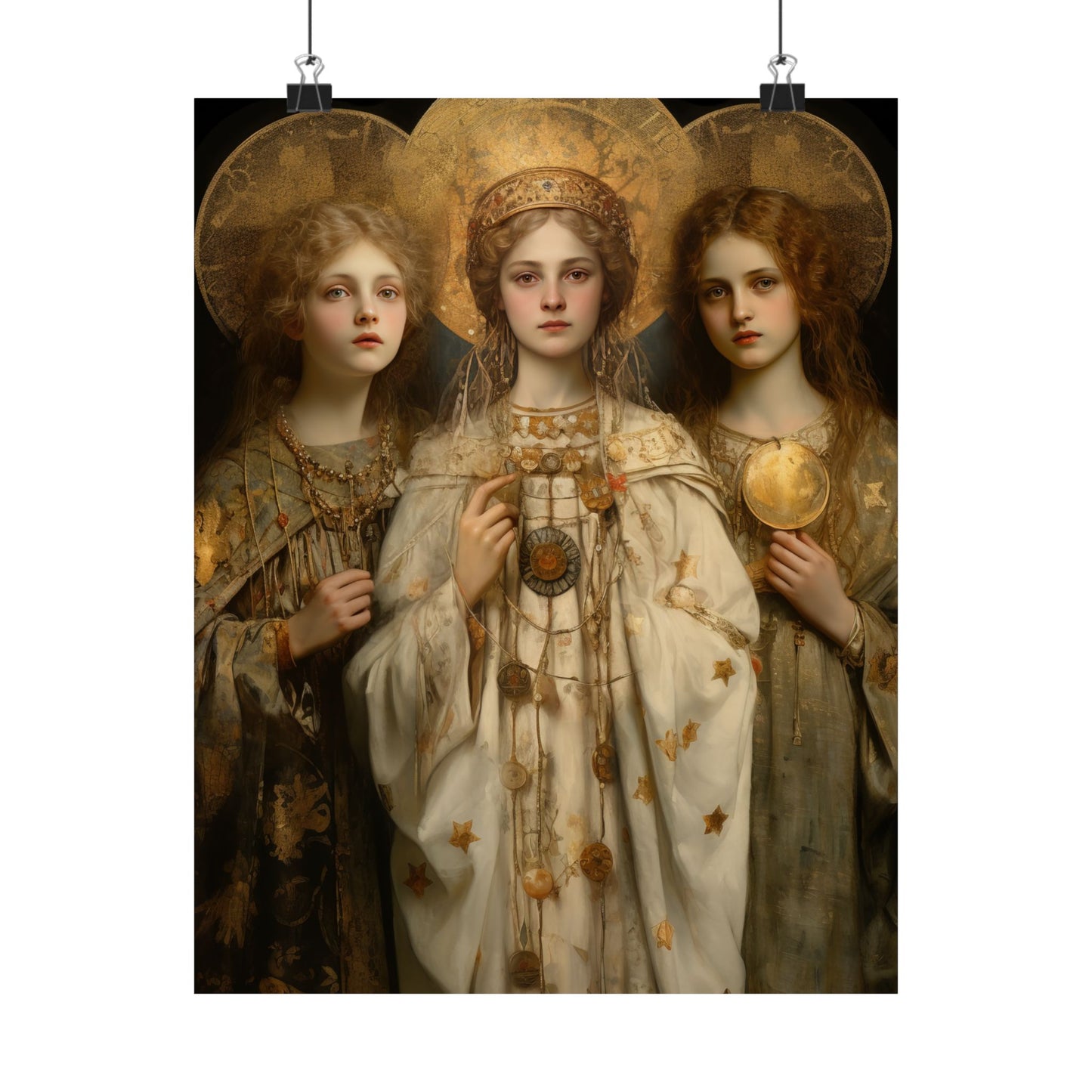 Saints Faith, Charity and Hope - Sanctified Souls Print - Multiple Sizes - Premium Matte Vertical Posters