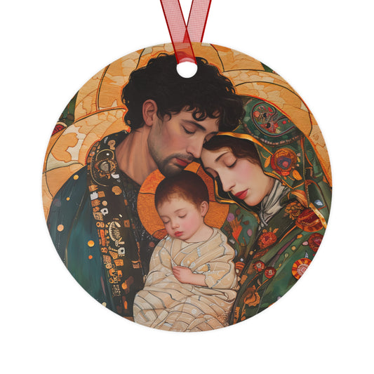 Guiding Light - The Holy Family Metal Ornament - Religious Holiday Christmas Ornament and Keepsake - Prayer Ornament - Jesus, Mary, Joseph