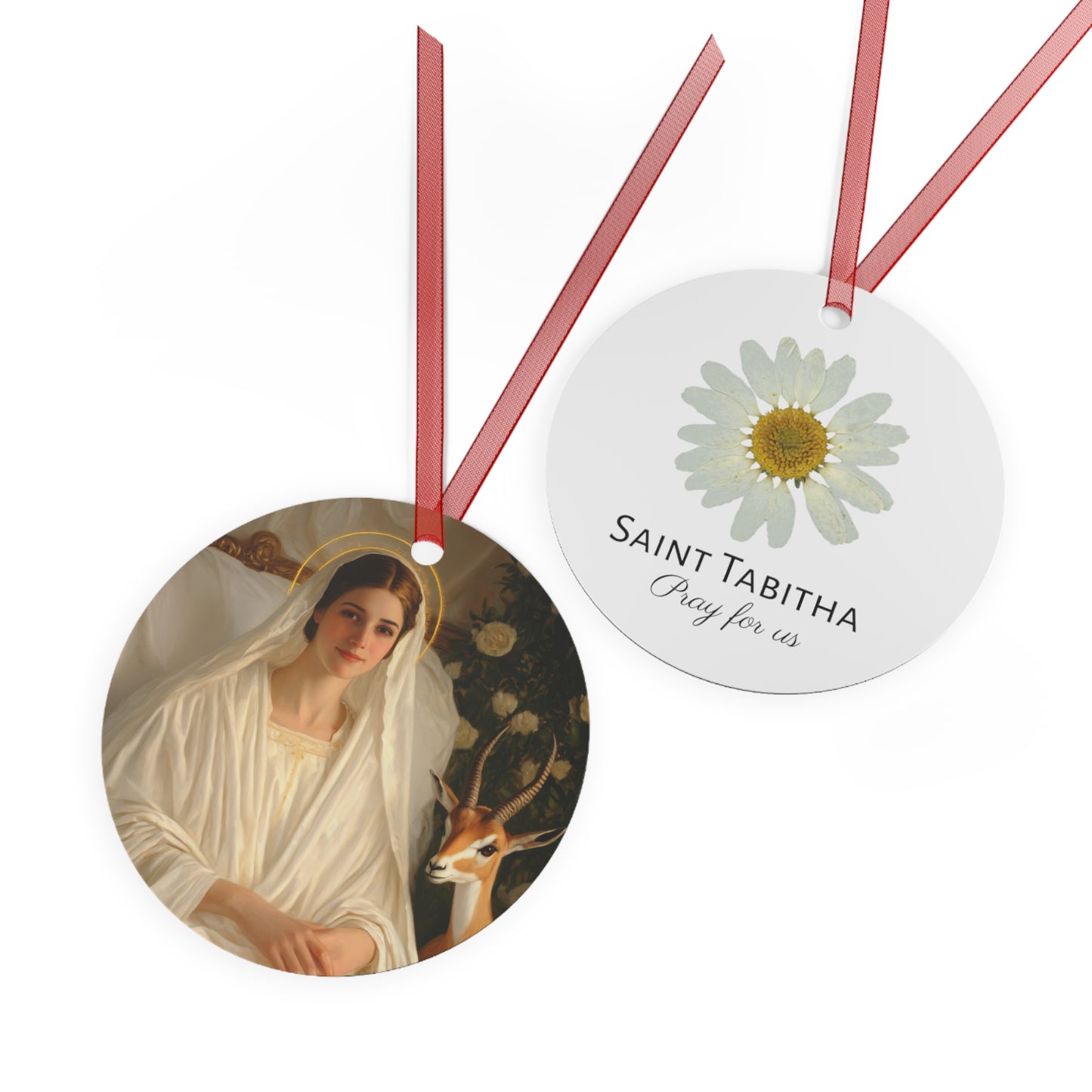 Saint Tabitha Metal Ornament - Religious Holiday Christmas Keepsake - Religious Catholic Tree Ornament - Christmas Gift