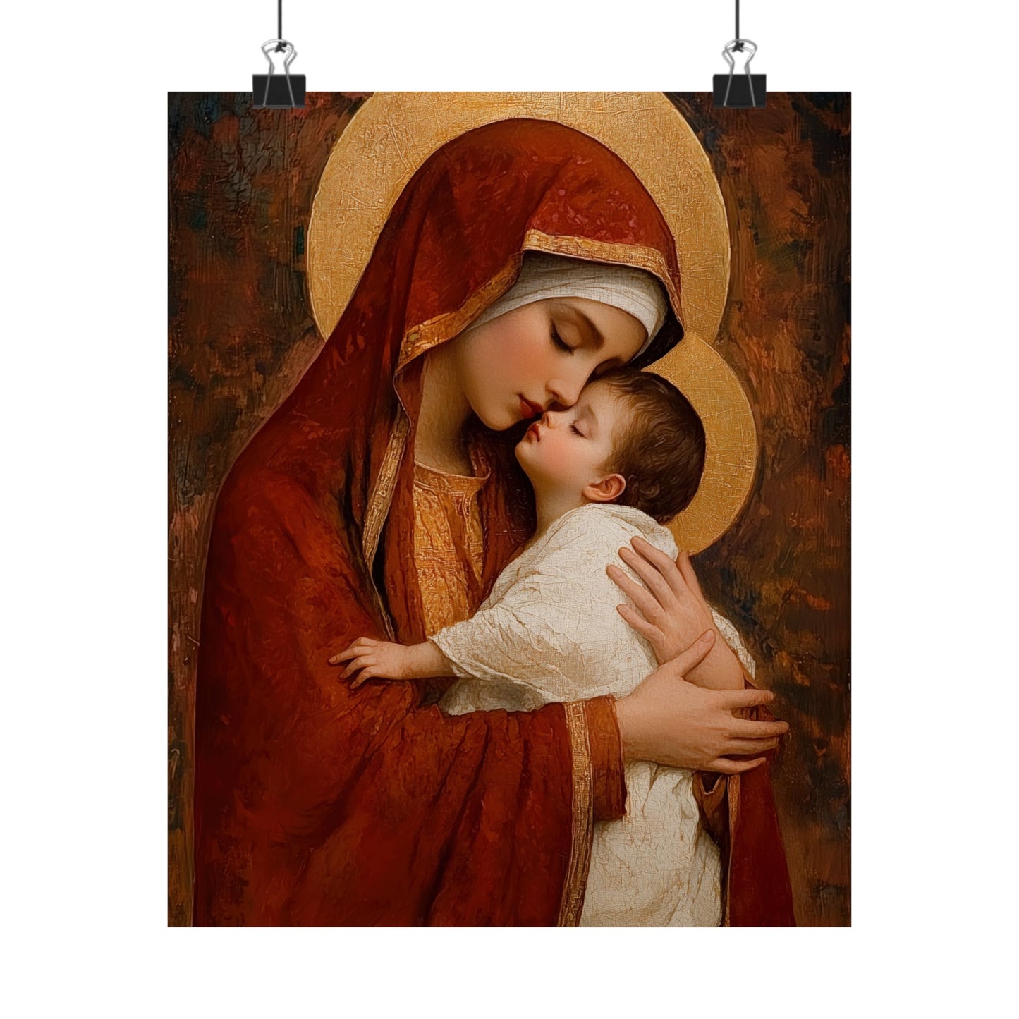 Our Lady of Tenderness - Mother Mary and the Christ Child - Marian Art - Sanctified Souls Print - Multiple Sizes - Premium Vertical Posters