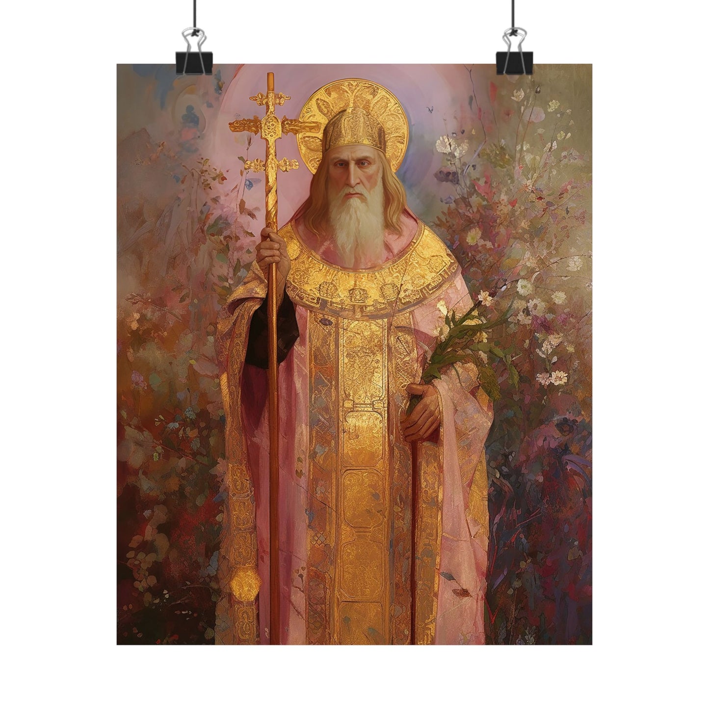 Saint Thorlak of Iceland Print - Sanctified Souls Print - Multiple Sizes - Premium Matte Vertical Posters