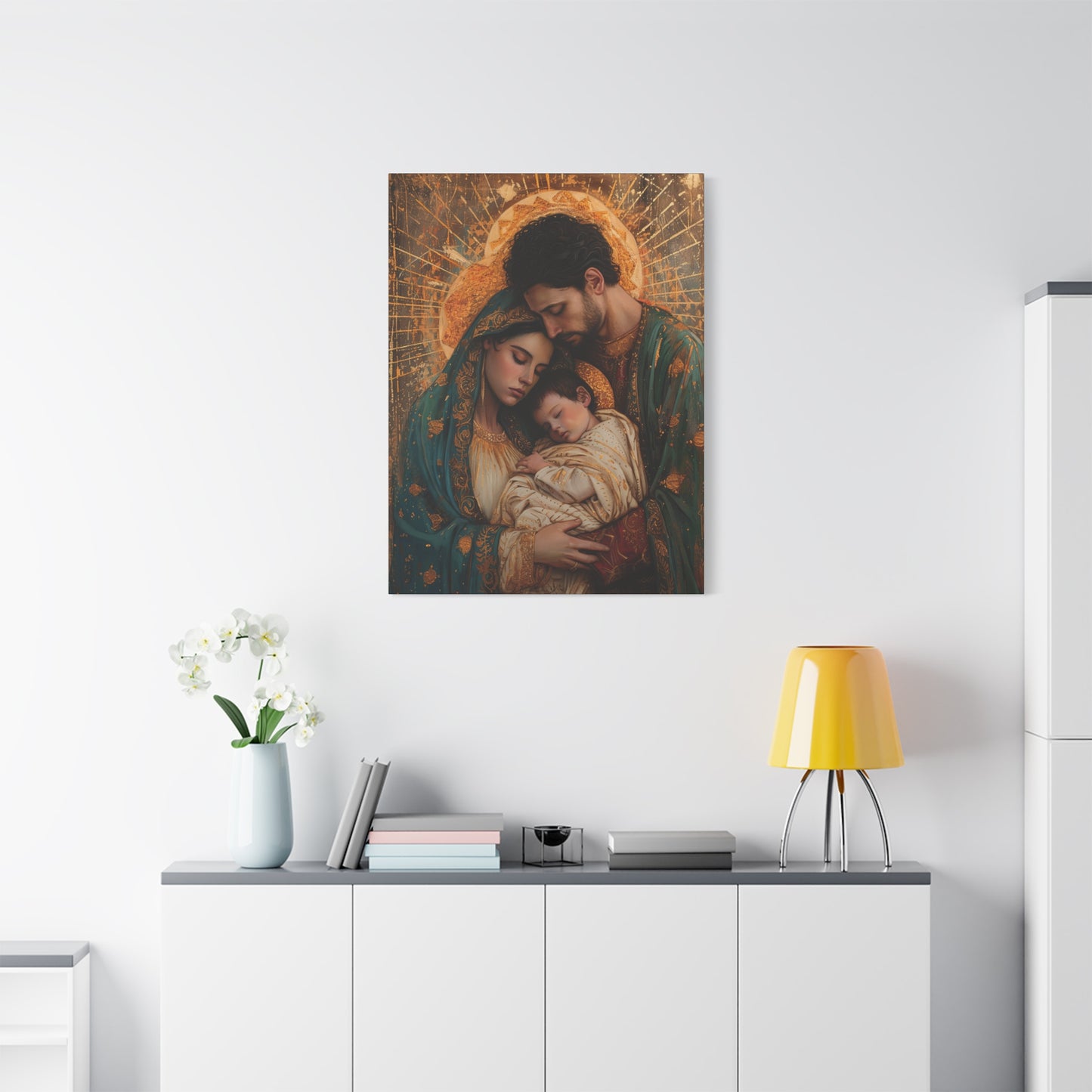 Divine Harmony - The Holy Family - Museum Wrapped Canvas - Sanctified Souls Print - Religious Art - Jesus, Mary and Joseph Art