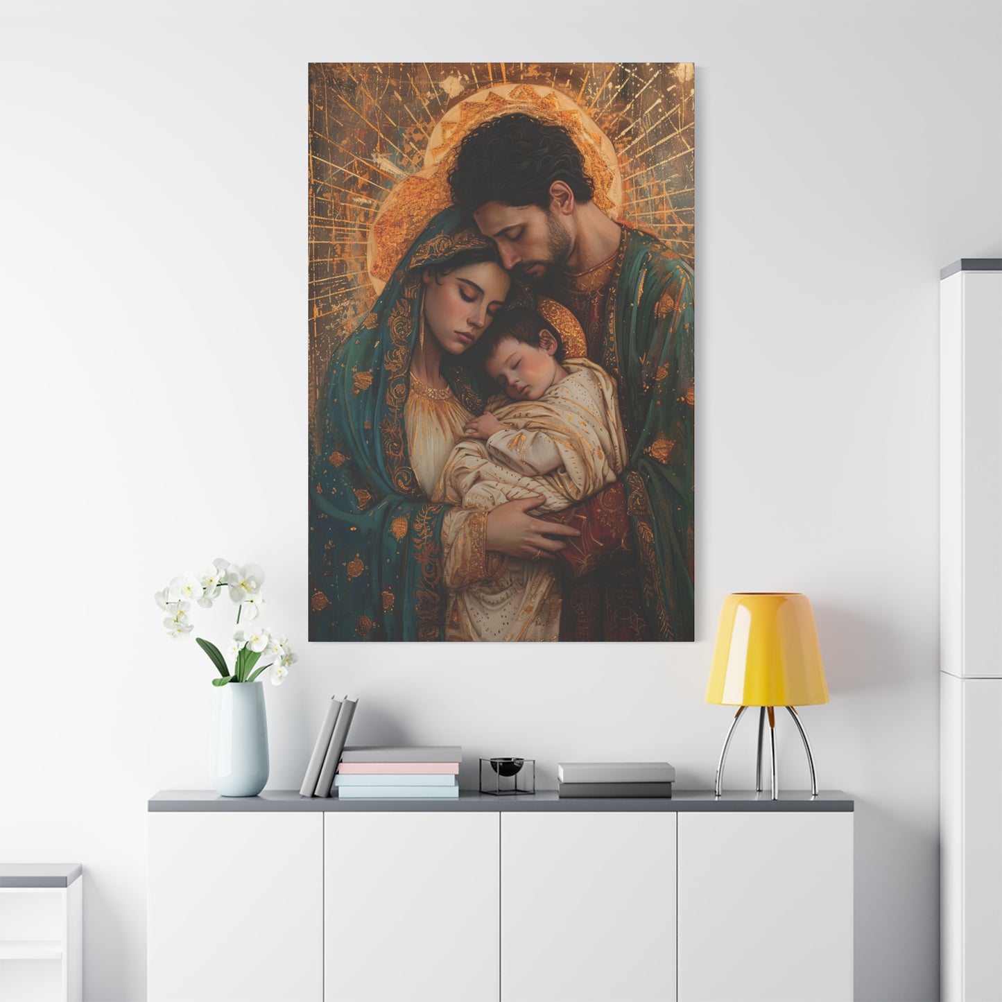 Divine Harmony - The Holy Family - Museum Wrapped Canvas - Sanctified Souls Print - Religious Art - Jesus, Mary and Joseph Art