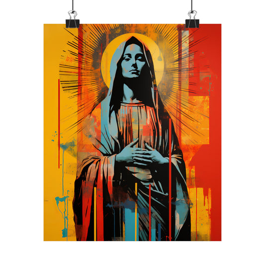 Mary's Light - Sanctified Souls Print - Multiple Sizes - Premium Matte Vertical Posters - Virgin Mary Pop art Print
