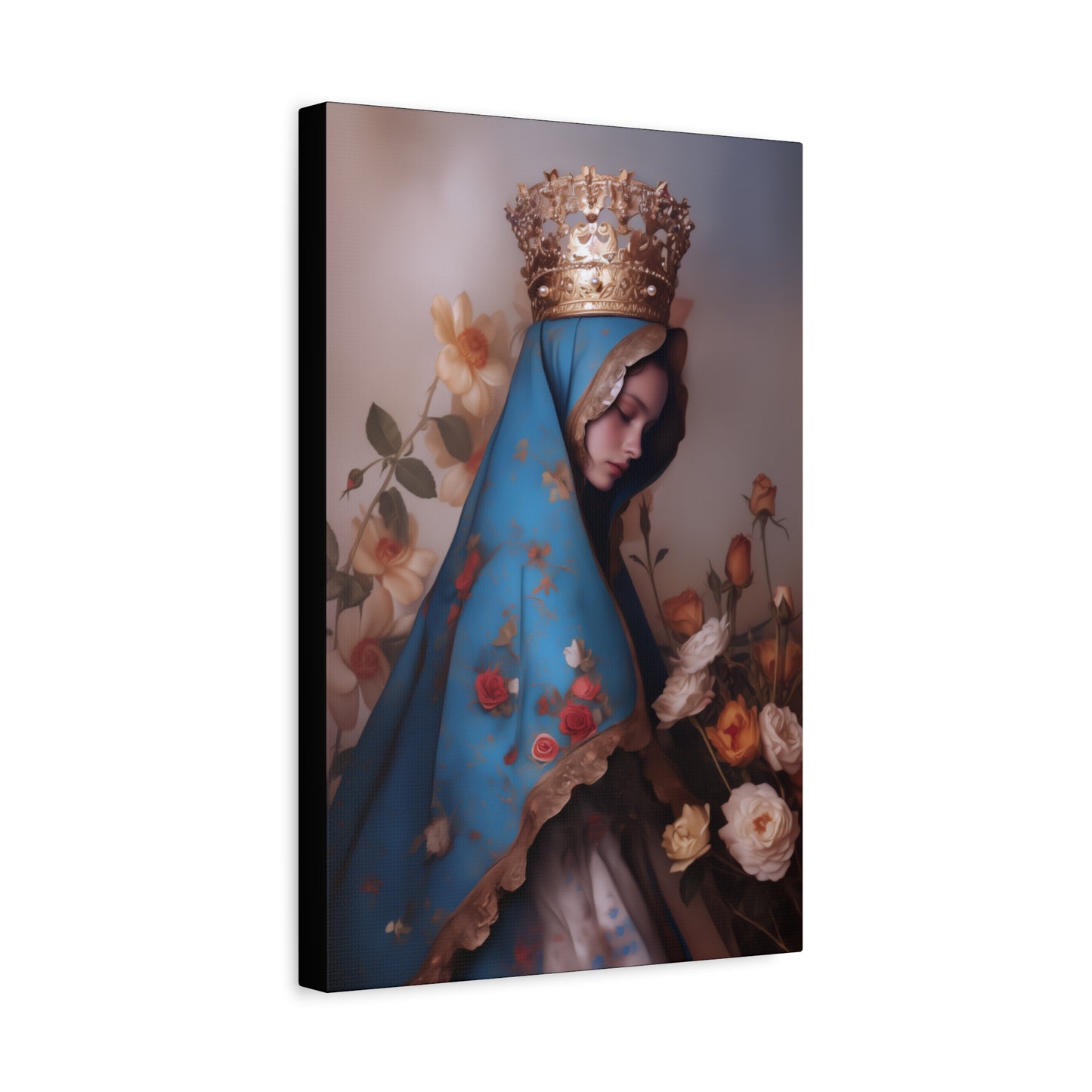 Our Lady of the Roses - Gallery Wrapped Canvas - Print - Religious Art for your Home - Catholic Art