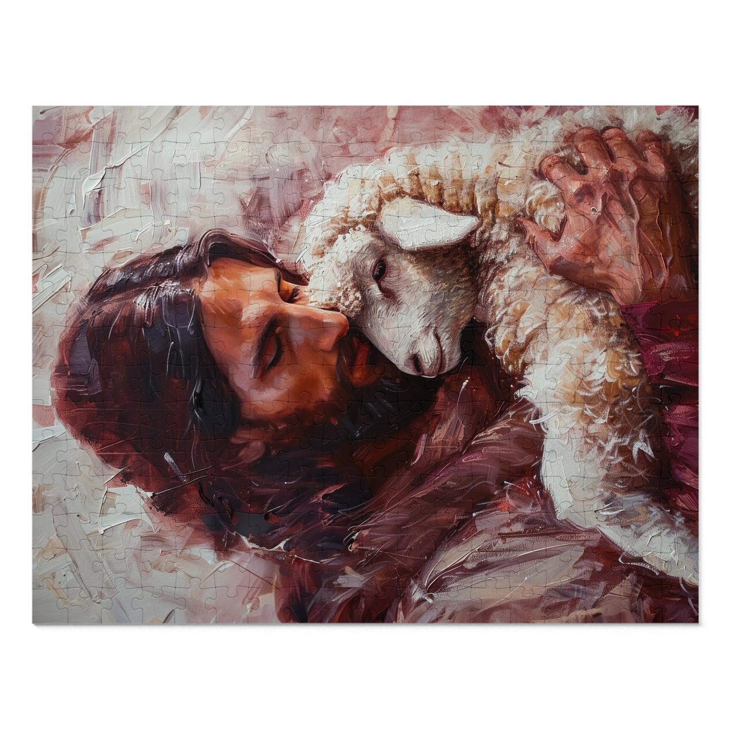 Jesus and the Little Lamb - Puzzle and Keepsake Tin - Religious (30, 110, 252, 500,1000) - Religious Puzzle - Christ the Savior Art print