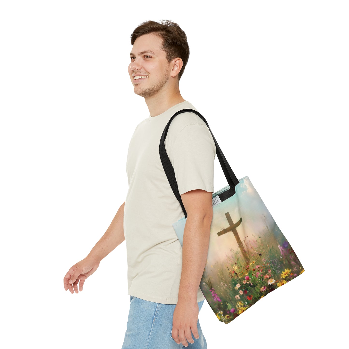 The Cross That Called the Earth to Life Tote Bag - Large Medium Small Faith Art Bag - Catholic Faith Purse - Double Sided