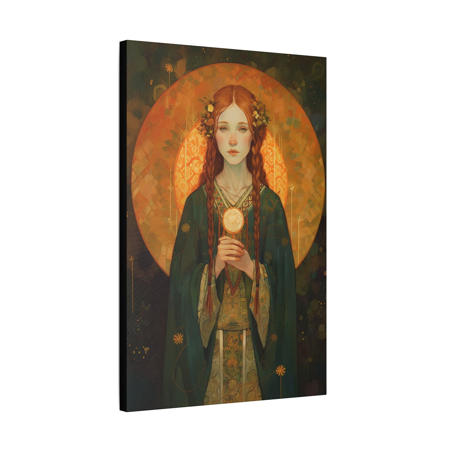 Saint Brigid of Ireland Canvas Print - Multiple Sizes - Catholic Home art - Museum Wrapped Canvas - Sanctified Souls Print