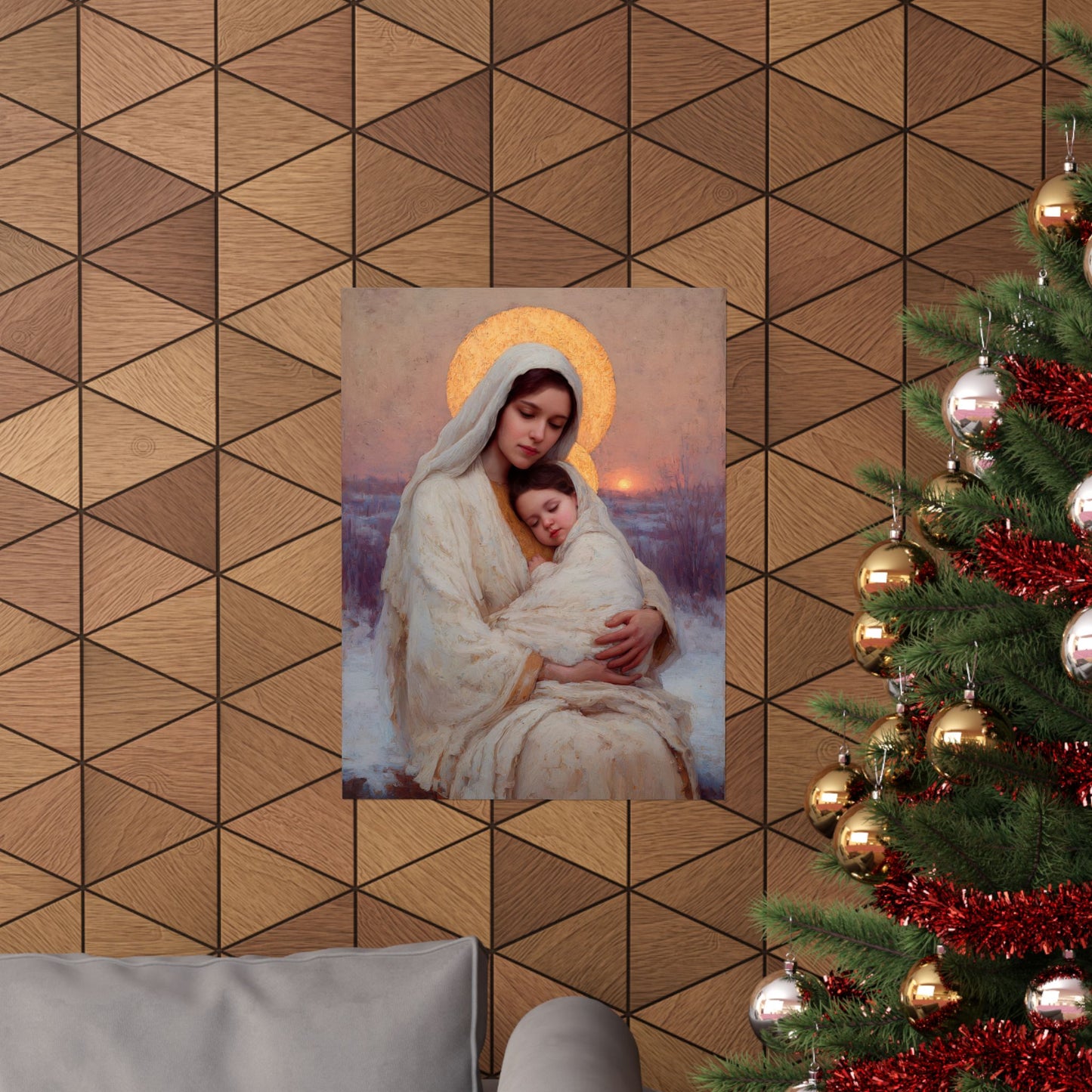 The Love That Stays - Mother Mary and the Christ Child - Sanctified Souls Print - Multiple Sizes - Premium Matte Vertical Posters
