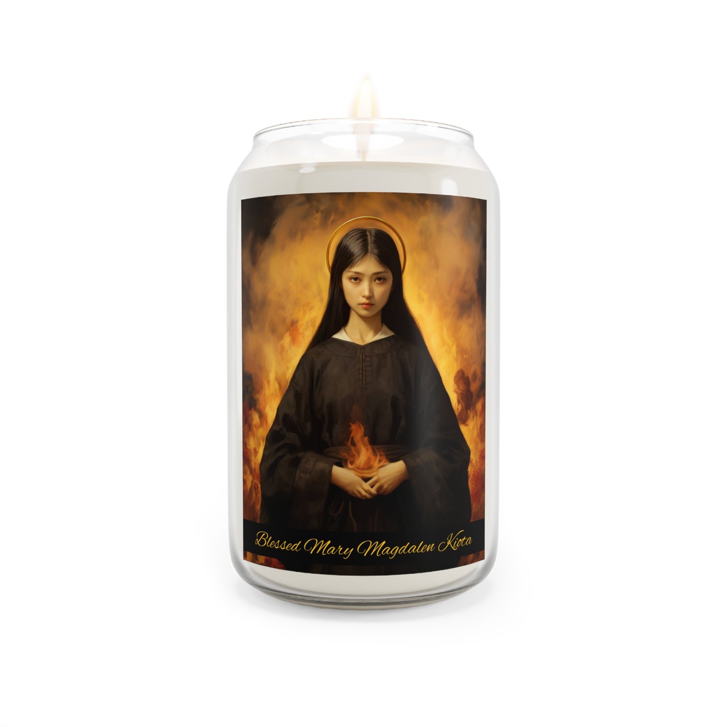 Blessed Mary Magdalen Kiota - Scented Prayer Candle, 13.75oz -  Candle - Catholic Art - prayer room Scented Candle - Catholic Saint Art