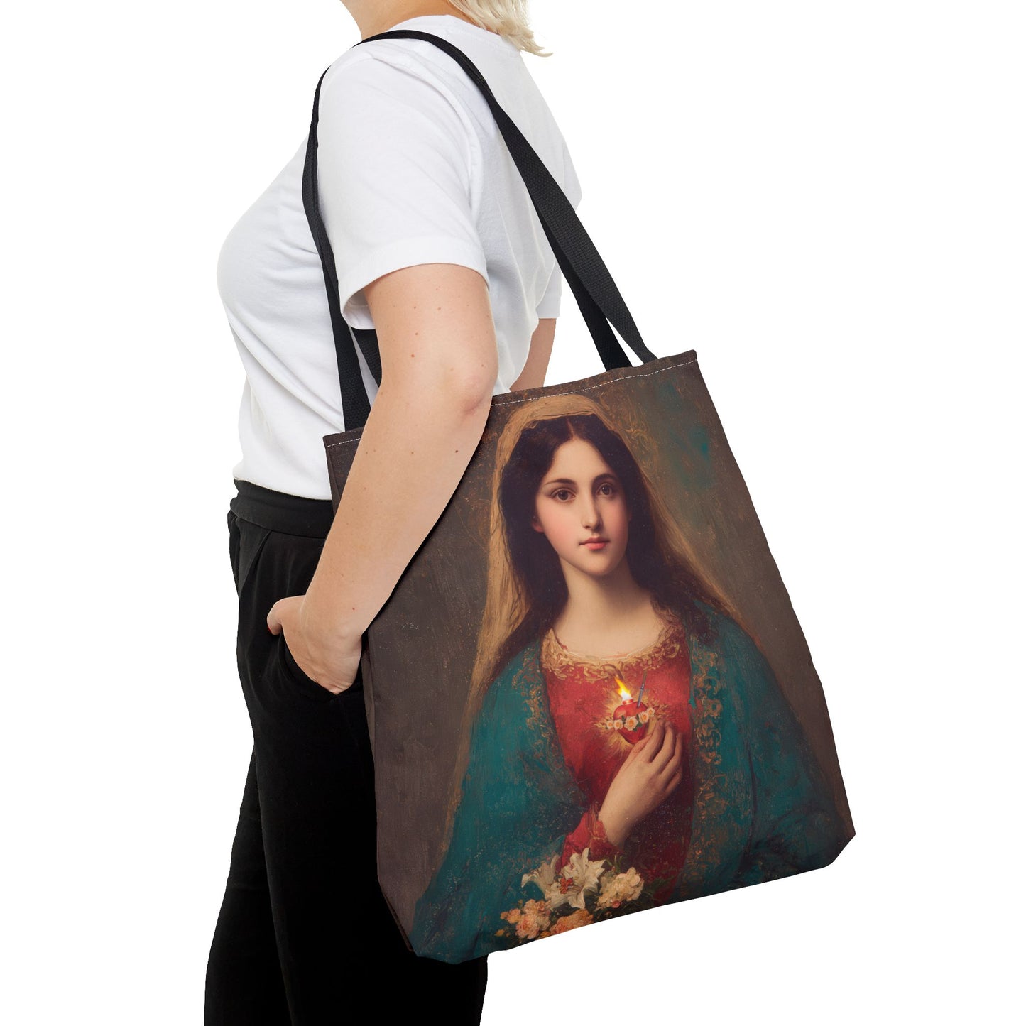 The Immaculate Heart of Mary - Mother Mary - Marian Art - Tote Bag - Large Medium Small Faith Art Bag - Tote Purse - Double Sided