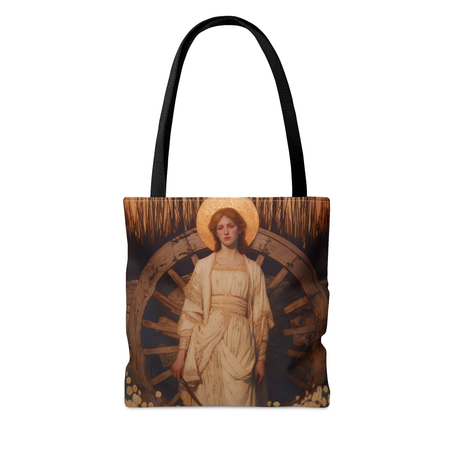 Saint Catherine of Alexandria - Tote Bag - Large Medium Small Faith Art Bag - Bible Study Faith Purse - Double Sided