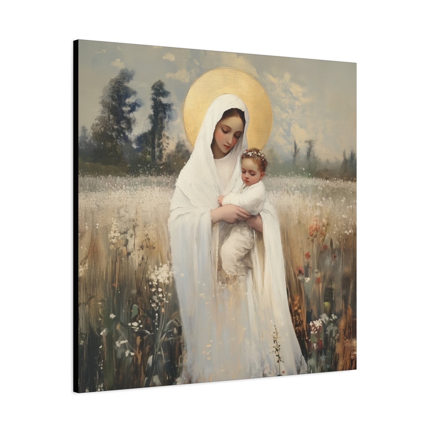 Our Lady of the Prairie - Multiple Sizes - Catholic Home art - Museum Wrapped Canvas - Sanctified Souls Print