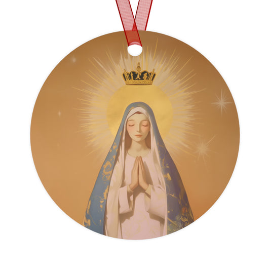 Eternal Glory : Mary's Coronation in Heaven Metal Ornament - Religious Holiday Christmas Keepsake - Coronation of the Virgin