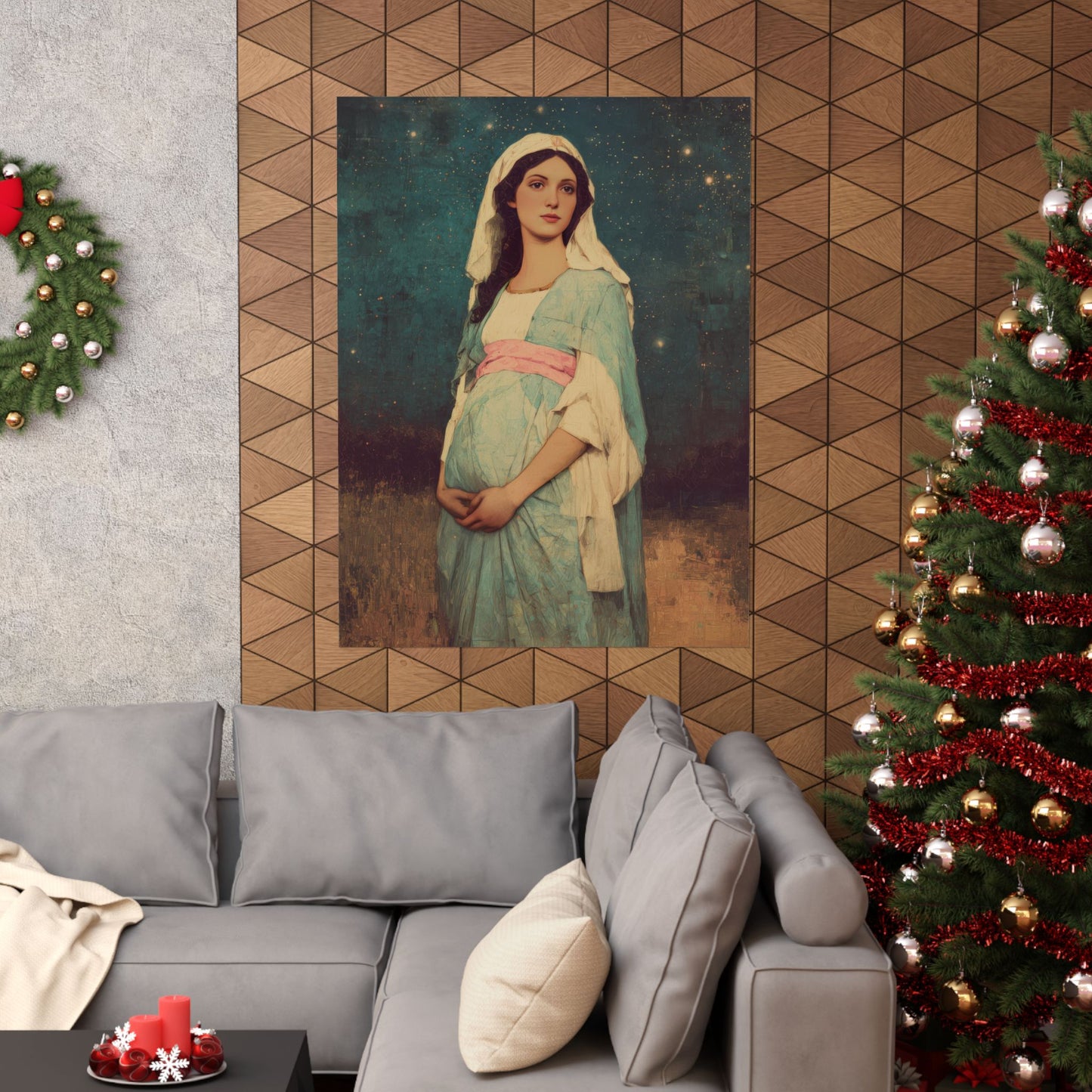 Our Lady of 'O' - Our Lady of Expectation - Mother Mary - Marian Art - Sanctified Souls Print - Multiple Sizes - Premium Vertical Posters