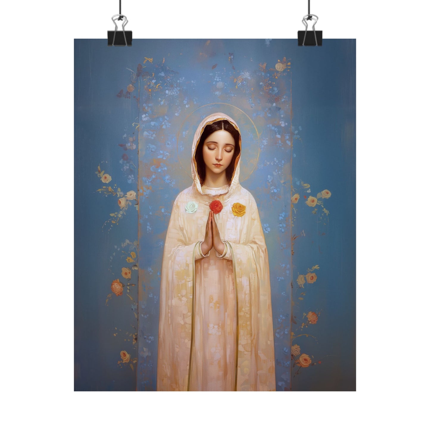 Rosa Mystica - Mystical Rose - Mother Mary - Marian Art - Sanctified Souls Print - Multiple Sizes - Premium Vertical Posters
