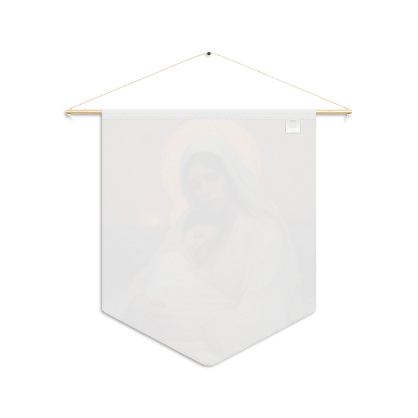 The Love That Stays - Mother Mary and the Christ Child  - Pennant / Banner / Wall Hanging - Prayer room - Catholic Art - Large - 18" x 21"