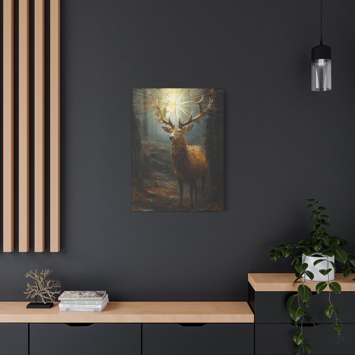 The Stag of Saint Hubert / Saint Hubertus Stag - Museum Wrapped Canvas - Sanctified Souls Print - Religious Art for your Home