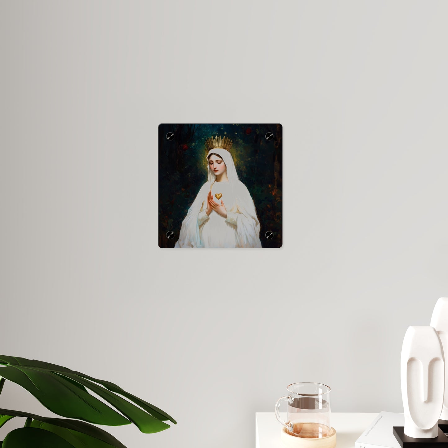 Our Lady of Beauraing - Our Lady of the Golden Heart - Marian Art - Wall Art Panel - Ready to Hang Acrylic Print - Saint Art - Catholic Art