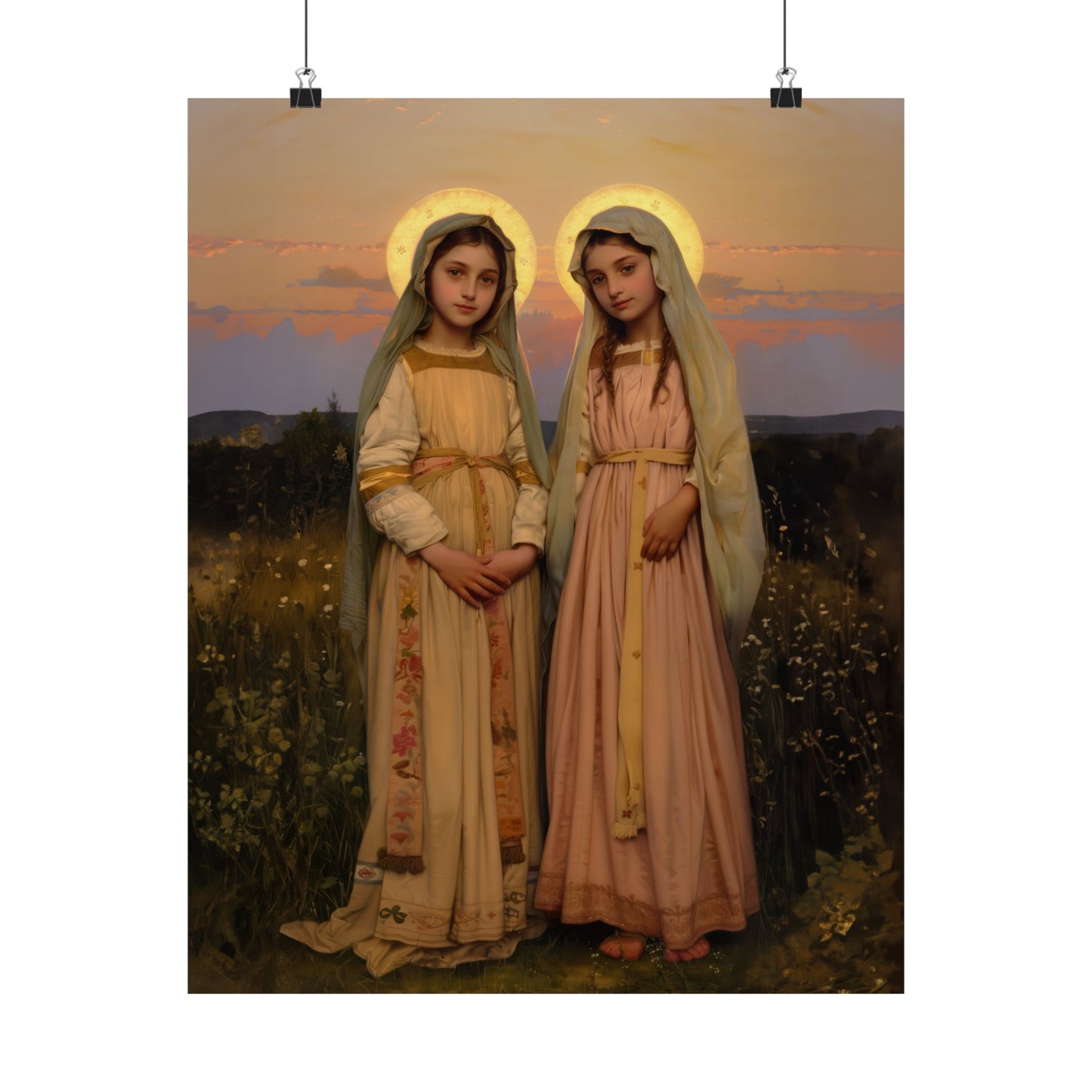 Saints Nunilo and Alodia - Sanctified Souls Print - Multiple Sizes - Premium Posters - Catholic Art - Christian - Gifts for Catholics