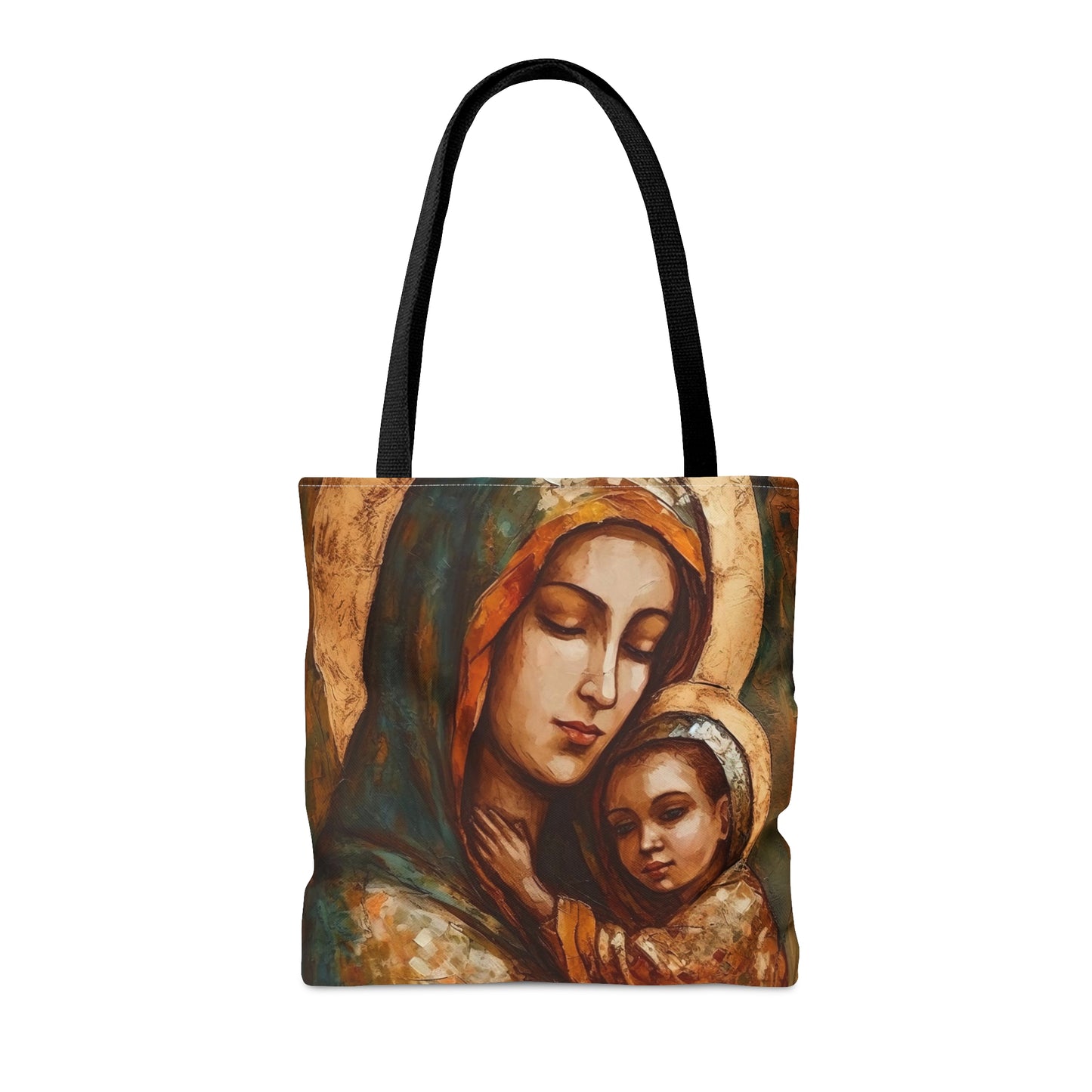 Mother's Blessing - Virgin Mary and the Christ Child Tote Bag - Large Medium Small Faith Art Bag - Re usable Tote Purse - Catholic Art Bag